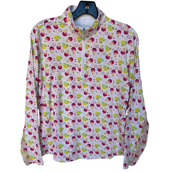 San Soleil NWT UV 50+ Long Sleeve Cooling Quarter Zip Polo Golf Shirt size M - Picture 9 of 11